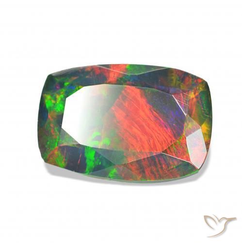 العقيق الأسود متعدد الألوان طبيعي، وسادة، 1.20 قيراط، غير شفاف