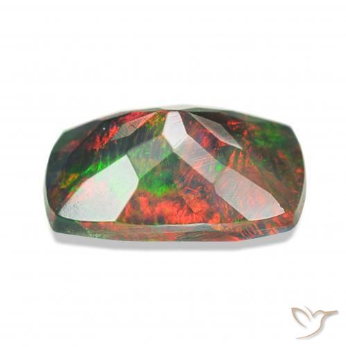 العقيق الأسود متعدد الألوان طبيعي، وسادة، 1.20 قيراط، غير شفاف