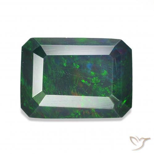 0.97ct متعدد الألوان العقيق الأسود, قص الزمرد, غير شفاف