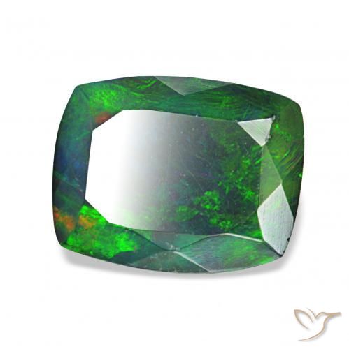 العقيق الأسود متعدد الألوان طبيعي، وسادة، 1.46 قيراط، غير شفاف