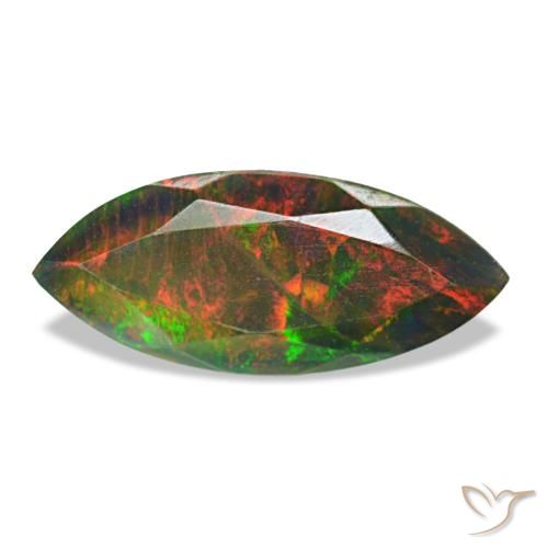 1.58ct متعدد الألوان أوبال أسود, ماركيز, نصف شفاف