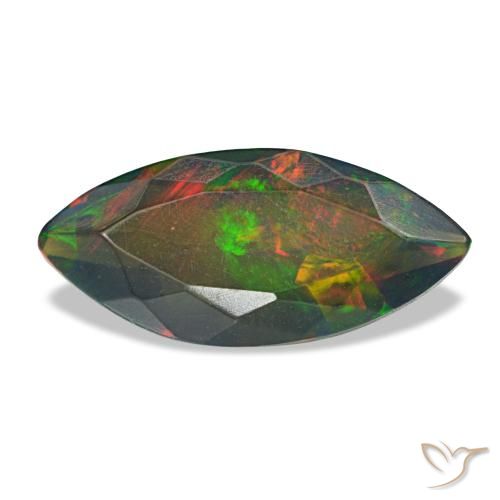 1.00ct متعدد الألوان أوبال أسود, ماركيز, نصف شفاف