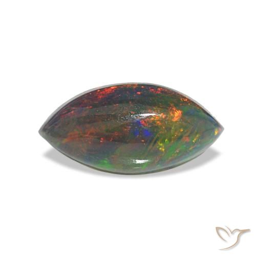 0.78ct متعدد الألوان أوبال أسود, ماركيز, نصف شفاف