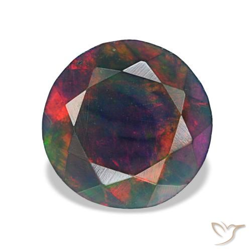 1.18ct متعدد الألوان أوبال أسود, مستدير, غير شفاف