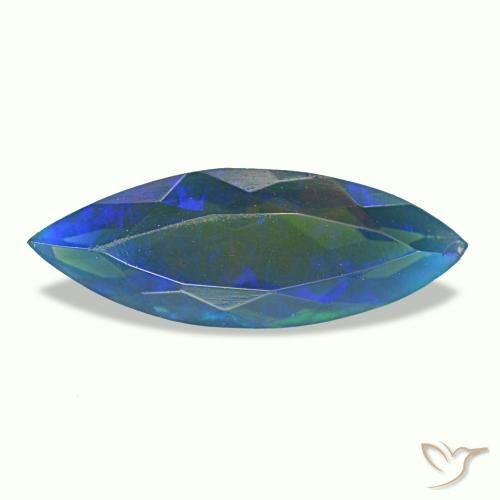 1.12ct متعدد الألوان أوبال أسود, ماركيز, نصف شفاف