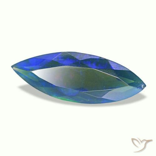 أوبال أسود طبيعي بلون متعدد الألوان، وزن ‎1.12‎ قيراط، شكل ماركيز، مقاس ‎14.2x5.1‎ مم