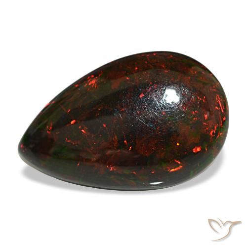 9.50ct متعدد الألوان أوبال أسود, شكل الكمثرى, غير شفاف
