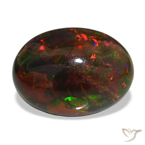 10.81ct متعدد الألوان أوبال أسود, بيضاوي, غير شفاف