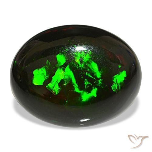 16.22ct متعدد الألوان أوبال أسود, بيضاوي, غير شفاف