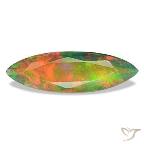 1.79ct متعدد الألوان أوبال أسود, ماركيز, نصف شفاف