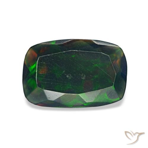 0.94ct متعدد الألوان أوبال أسود, وسادة, نصف شفاف