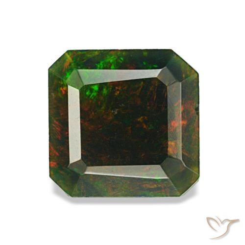 1.04ct متعدد الألوان أوبال أسود, قص الزمرد, غير شفاف