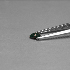 حجر الدم أخضر منقط طبيعي، شكل الكمثرى، 0.27 قيراط، غير شفاف