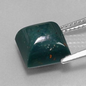 حجر الدم أخضر منقط طبيعي، مربع، 3.94 قيراط، غير شفاف