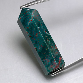 حجر الدم أخضر منقط طبيعي، فانسى، 17.46 قيراط، غير شفاف