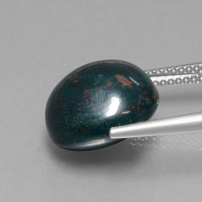 حجر الدم أخضر منقط طبيعي، قصة دائرى، 9.26 قيراط، غير شفاف