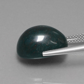 حجر الدم أخضر منقط طبيعي، قصة بيضاوى، 10.39 قيراط، غير شفاف