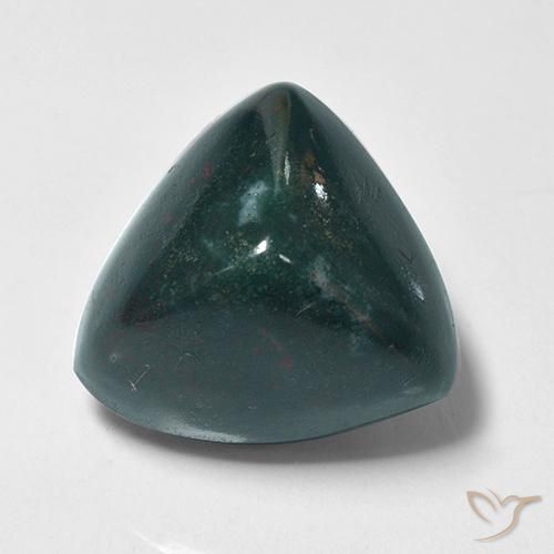 10.36ct طبيعي أخضر مزرق حجر الدم, مثلثى, غير شفاف
