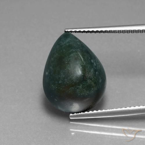 10.04ct طبيعي أخضر الغابات حجر الدم, شكل الكمثرى, غير شفاف