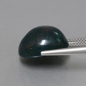 حجر الدم أخضر غامق طبيعي، قصة بيضاوى، 11.49 قيراط، غير شفاف