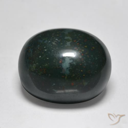12.20ct طبيعي الأخضر الغامق حجر الدم, بيضوي, غير شفاف