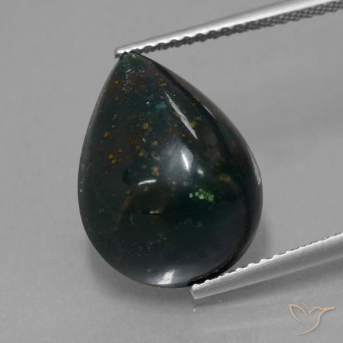 8.65ct طبيعي متعدد الألوان حجر الدم, شكل الكمثرى, غير شفاف