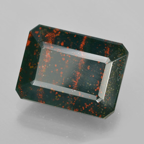 حجر الدم أخضر منقط طبيعي، قص الزمرد، 9.25 قيراط، غير شفاف