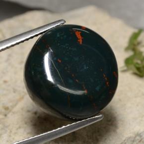 حجر الدم أخضر غامق طبيعي، قصة دائرى، 17.09 قيراط، غير شفاف