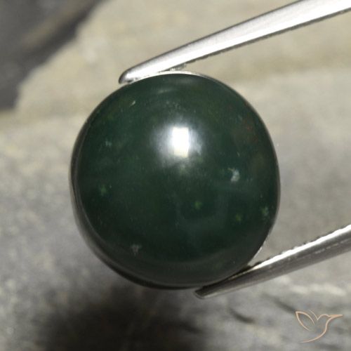 13.42ct طبيعي الأخضر الغامق حجر الدم, دائري, غير شفاف