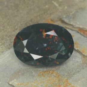 حجر الدم أخضر منقط طبيعي، قصة بيضاوى، 6.55 قيراط، غير شفاف