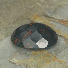 حجر الدم أخضر منقط طبيعي، قصة بيضاوى، 6.55 قيراط، غير شفاف