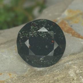 حجر الدم أخضر منقط طبيعي، قصة دائرى، 5.05 قيراط، غير شفاف