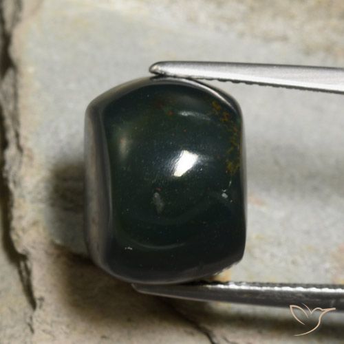 13.06ct طبيعي الأخضر الغامق حجر الدم, وسادة, غير شفاف