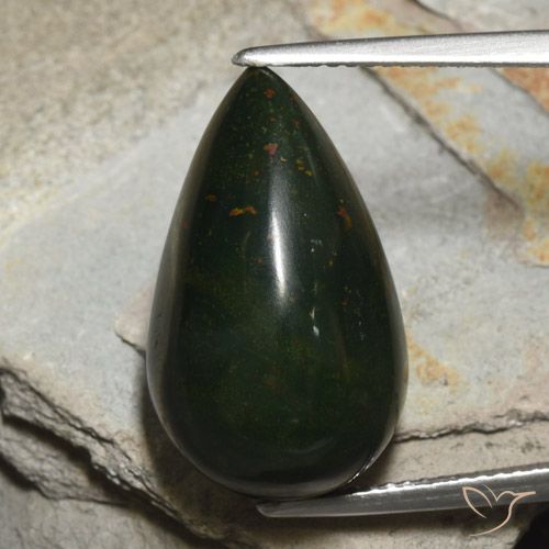 16.35ct طبيعي متعدد الألوان حجر الدم, شكل الكمثرى, غير شفاف