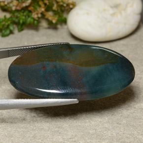 حجر الدم متعدد الألوان طبيعي، قصة بيضاوى، 42.75 قيراط، غير شفاف