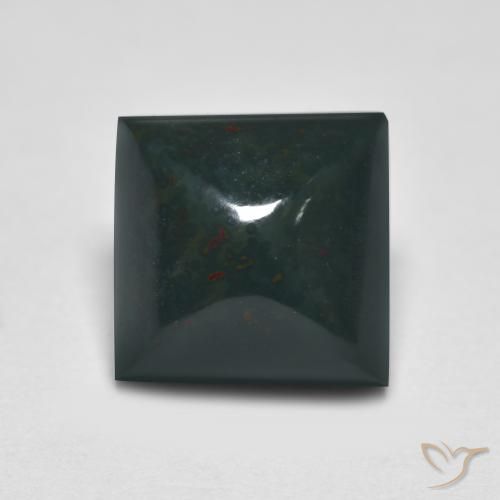 6.05ct طبيعي أخضر غامق حجر الدم, مربع, غير شفاف