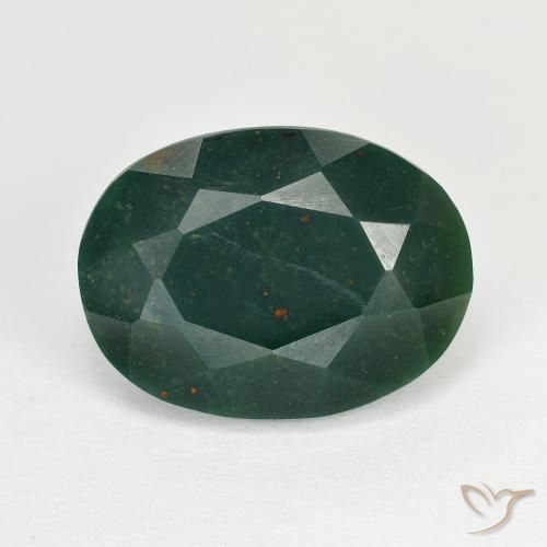8.39ct طبيعي أخضر غامق حجر الدم, بيضوي, غير شفاف