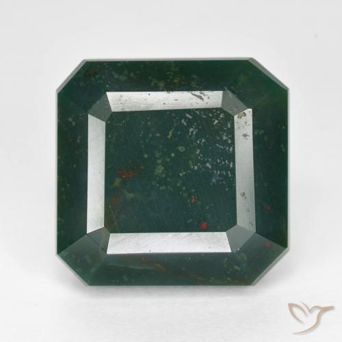 13.27ct طبيعي متعدد الألوان حجر الدم, قص الزمرد, غير شفاف