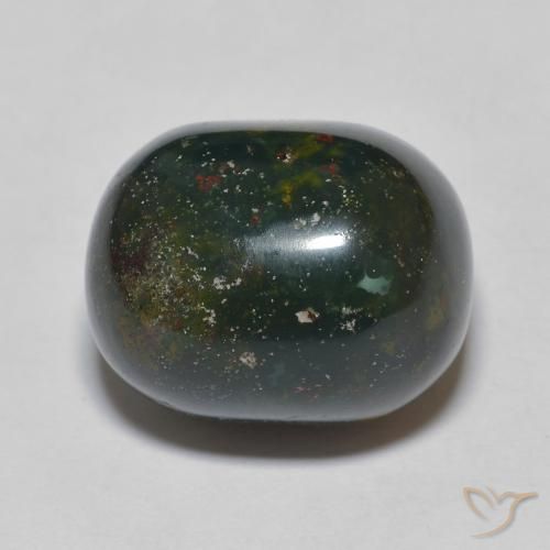 15.81ct طبيعي أخضر الغابات حجر الدم, بيضوي, غير شفاف