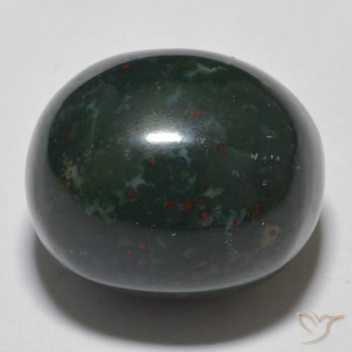 15.30ct طبيعي أخضر الغابات حجر الدم, بيضوي, غير شفاف