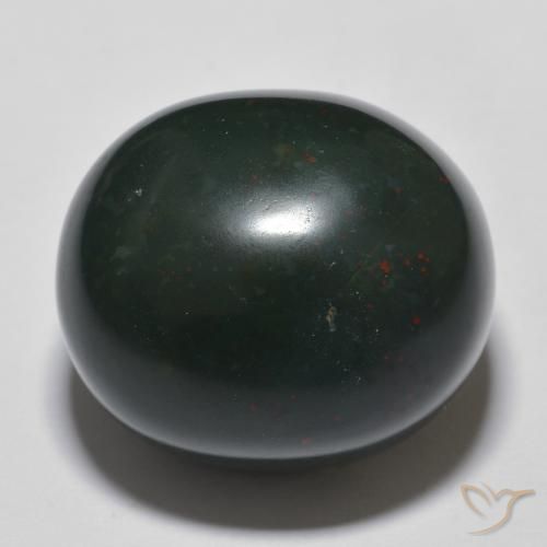 29.31ct طبيعي أخضر غامق حجر الدم, بيضوي, غير شفاف