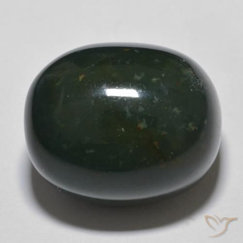 28.21ct طبيعي أخضر الغابات حجر الدم, بيضوي, غير شفاف