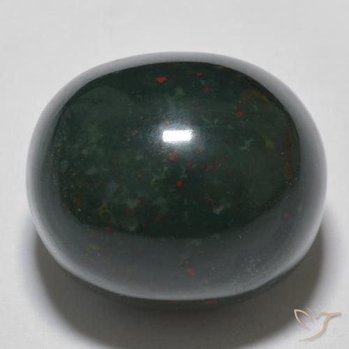 19.31ct طبيعي أخضر غامق حجر الدم, بيضوي, غير شفاف