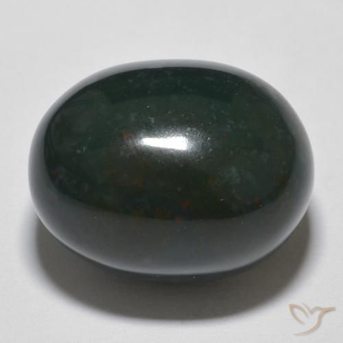 17.11ct طبيعي أخضر الغابات حجر الدم, بيضوي, غير شفاف