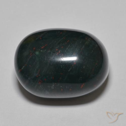 25.05ct طبيعي أخضر مزرق حجر الدم, بيضوي, غير شفاف