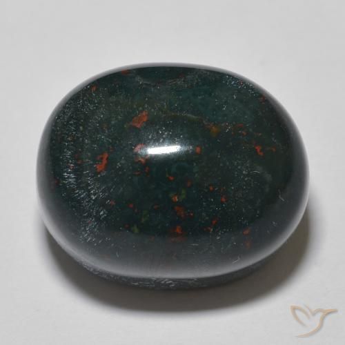 26.03ct طبيعي أخضر داكن متوسط حجر الدم, بيضوي, غير شفاف