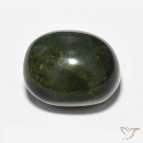 13.69ct طبيعي أخضر متوسط حجر الدم, بيضوي, غير شفاف