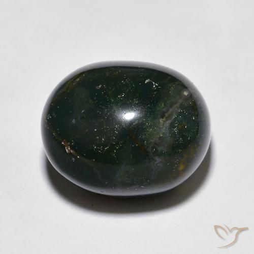 12.81ct طبيعي الأخضر الغامق حجر الدم, بيضوي, غير شفاف
