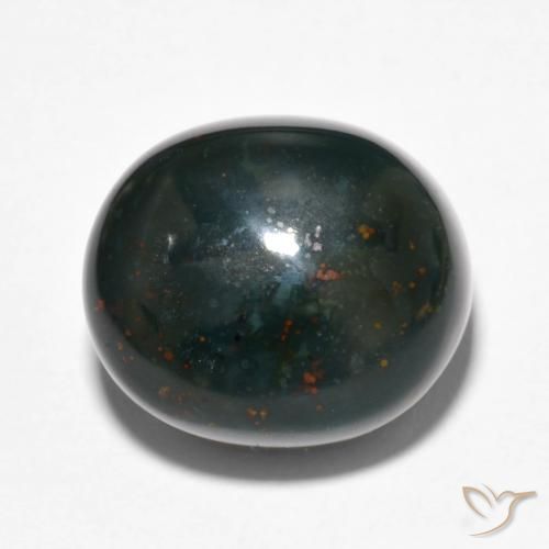 15.81ct طبيعي الأخضر الغامق حجر الدم, بيضوي, غير شفاف