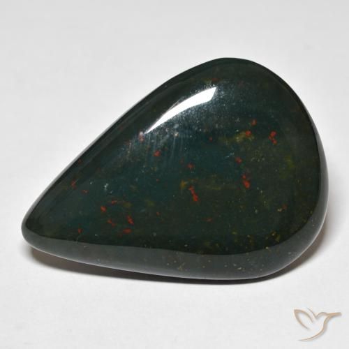 48.11ct طبيعي أخضر غامق حجر الدم, شكل الكمثرى, غير شفاف
